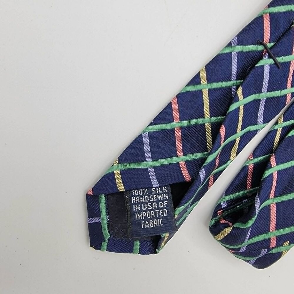 Lands' End Silk Italy Blue Men's Necktie Size 59 x 3.75 - Picture 6 of 7